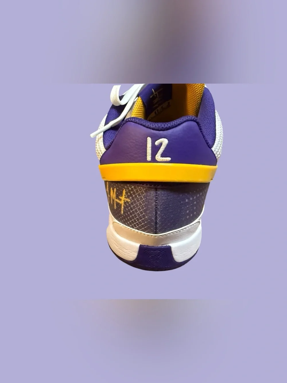 Nike Ja Morant 1 LSU Basketball PE Player Exclusive White Purple Gold Shoes 14